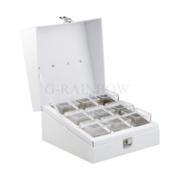 Paquet de boîte à bonbons à 9 emplacements Boîte cadeau blanche avec logo personnalisé Boîte à bento pour bonbons en papier Sweet Trunk