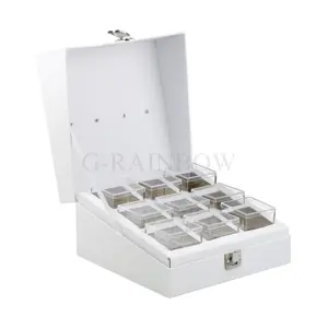 Paquete de caja de dulces de 9 ranuras Caja de regalo Logotipo personalizado blanco Caja Bento de dulces de papel para maletero