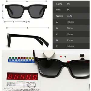 Lunettes de soleil carrées punk en plastique à grande monture, personnalisables avec logo, protection UV400, tendance 2025, unisexe - Product Image 5