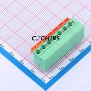 DB142V-5.08-7P-GN Spring Terminal Block Through hole Component (THT),P=5.08mm Connector 1x7P 5.08mm Green Through Hole - Product Image 1
