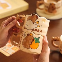 Tasses à café en céramique personnalisées avec motif d'animaux mignons pour la maison, la salle à manger et l'hôtel