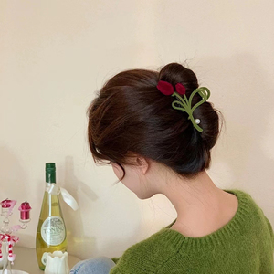 Pinza de Pelo con Diseño Creativo en Forma de Tulipán Rojo 2026, Pinza de Pelo Simple y Ligera de Lujo para Chicas, Pinzas de Pelo Modernas al por Mayor - Product Image 2