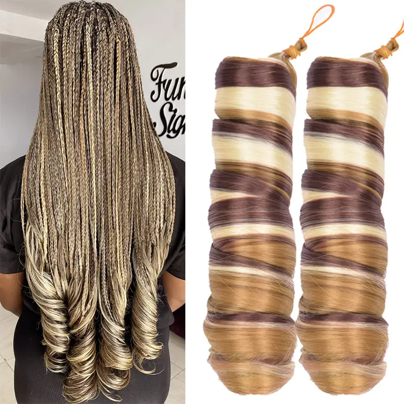 For black people wholesale african women crochet spanish french spiral curl braids extension ombre synthetic curly braiding hair