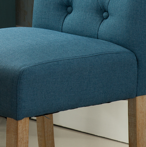 Solid Wood Tufted Parsons <b>Dining</b> <b>Chair</b>, Set of 2, Blue - Product Image 4
