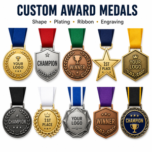 Médaille de course de natation avec ruban imperméable, finition métallique et logo gravé pour récompenser les vainqueurs des événements de club - Product Image 1