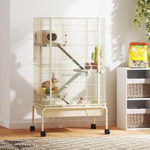 2 & <span class=keywords><strong>4</strong></span> çok seviyeleri kapalı gelincik/Chinchilla/tavşan Metal Plastic kafes plastik raflar ile rampalar ve derin tepsi - Product Image 6