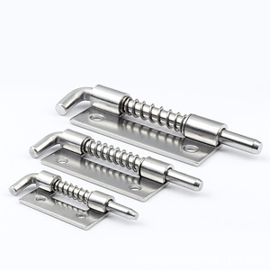 304 Stainless Steel Spring Solid Pin F Type Industrial Door Bolt Metal Cabinet Lock Self Springing - Product Image 2