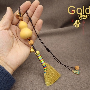 Pendentif gourde <span class=keywords><strong>balai</strong></span> or de Style chinois créatif gourde naturelle lanière de rétroviseur de voiture nouveauté pendentif de voiture cadeau - Product Image 2