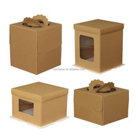 Boîte à gâteau blanche carrée personnalisée de haute qualité couvercle Transparent individuel carton jetable pour le stockage de gâteau pâtisserie