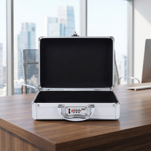 Valise en alliage d'<span class=keywords><strong>aluminium</strong></span> de 15 pouces, grande capacité de 20 pouces, avec double serrure à combinaison, pour documents, instruments et rangement domestique - Product Image 1