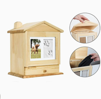 Urne funéraire en bois en forme de maison pour animaux de compagnie, boîte de crémation commémorative avec cadre photo, souvenir pour chien, chat, cadeau commémoratif pour la perte d'un animal