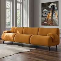 Ensemble de canapés modulaires contemporains carrés en tissu bouclé