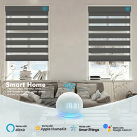 Persianas Inteligentes Zebra Automáticas Personalizadas con Energía Solar, Color Gris Oscuro, Completamente Opacas para Ventana