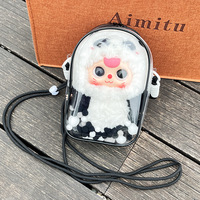 Sac à poupée en PVC transparent Nommi Blind Box 12x7.5x18cm, sac à bandoulière en peluche durable pour bébé Three V3, porte-clés tendance Labubu en PVC
