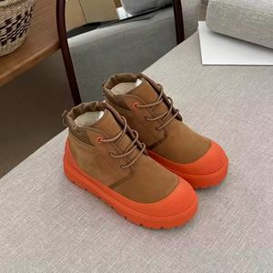 Botas de Nieve de Diseño de Lujo, Botines de Invierno con Forro de Felpa, Color Caramelo, Cuero Grueso, Suela de EVA Ligera y Cómoda - Product Image 5