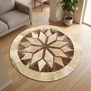 Tapis d'appoint fins et lavables en cuir de vachette tufté à la main, motif floral moderne, de luxe, pour salle à manger - Prix de gros ILAHI - Product Image 3