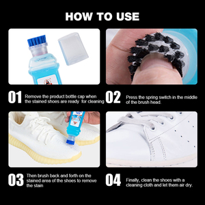 Applicateur de brosse en <span class=keywords><strong>plastique</strong></span> haute densité pour un nettoyage facile Nettoyant pour <span class=keywords><strong>chaussures</strong></span> en gel liquide pour baskets <span class=keywords><strong>Chaussures</strong></span> blanches <span class=keywords><strong>Chaussures</strong></span> de sport - Product Image 6