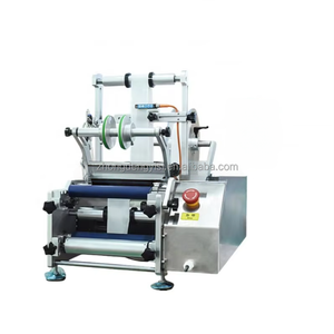 Machine d'étiquetage semi-automatique de bureau autocollante pour bouteilles cosmétiques, avec moteur PLC et pompe, pour boissons, aliments, bois et emballages en papier - Product Image 2