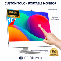 Moniteur portable tactile IPS HDR 16 pouces en alliage d'aluminium, écran 1080P FHD 99% SRGB, support magnétique détachable pour ordinateur portable PC