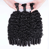 PerisModa 15A Extensiones de Cabello Trenzado Color Natural 100% Cabello Humano para Trenzas Boho Rizado Birmano Sin Trama Húmedo y Ondulado