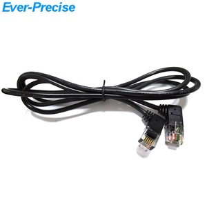 RJ45 <span class=keywords><strong>Ethernet</strong></span> Kabel 8P8C 90 Graden Haakse RJ45 Patch Cord Lan Kabel 2464 26AWG Zwart Custom Lengte - Product Image 2