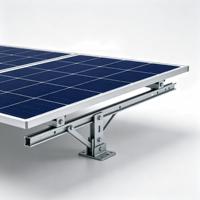 Structure de montage solaire pour toit plat avec inclinaison réglable de 10 à 45 degrés °   Support de montage solaire en acier galvanisé pour bâtiments commerciaux