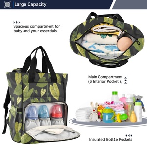 <b>Large</b> <b>Capacity</b> Outdoor Hawaiian Kalo Print Custom Design Portable Durable Baby Diaper Tote Mommy <b>Backpack</b> for Travel - Product Image 5
