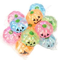 Nouveau produit transfrontalier : Jouet anti-stress en caoutchouc à presser en forme de tête de citrouille amusante pour Halloween, décompression et décoration, cadeau rebondissant