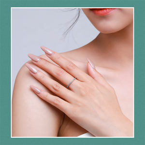 Youchuang minimalista plata 925 niñas anillo negro Cubic Zirconia princesa corte moda boda apilamiento clásico promesa asequible - Product Image 5