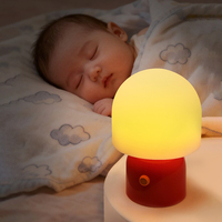 Lampe de table moderne en forme de champignon, lumière ambiante LED ABS, rechargeable, commande tactile, lampe de chevet LED, lumière de nuit décorative