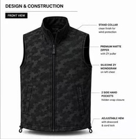 Gilet sans manches coupe-vent à col montant doublé polaire camouflage avec ourlet ajustable pour homme, idéal pour le quotidien en extérieur