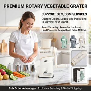 Rallador <span class=keywords><strong>de</strong></span> cocina, cortador <span class=keywords><strong>de</strong></span> verduras, rallador <span class=keywords><strong>de</strong></span> queso giratorio, cortador mandolina redondo, triturador <span class=keywords><strong>de</strong></span> nueces con 5 cuchillas <span class=keywords><strong>de</strong></span> tambor y mango - Product Image 3
