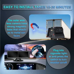 15.6 inch Android Auto carpaly xe tải không dây DVR Recorder màn hình cảm ứng năng lượng mặt trời nam châm <span class=keywords><strong>Camera</strong></span> chiếu hậu cho cắm trại/Xe Tải/RV - Product Image 4