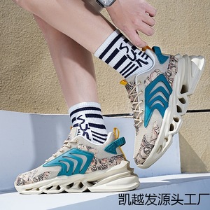 Zapatos de hoja de malla con cordones transpirables informales de moda para hombres, calzado versátil antideslizante resistente para siempre - Product Image 3