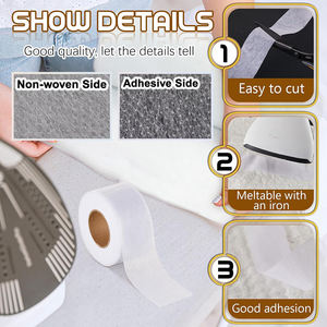 2 rollos de cinta de bateo fusible <span class=keywords><strong>para</strong></span> acolchar-1,5 pulgadas x 20 yardas, cinta de encuadernación transparente fusible <span class=keywords><strong>para</strong></span> batear dejar de coser - Product Image 6