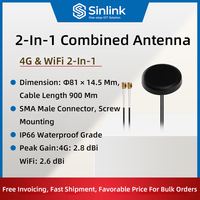 Antena Externa 2 en 1 4G LTE WiFi Combo YEMA004AA con Montaje de Tornillo Macho, IP66 Impermeable, Omnidireccional para Router, Gateway, IoT