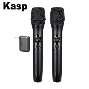 <span class=keywords><strong>Kasp</strong></span> G10B 2.4G Microphone à main dynamique en métal sans fil Récepteur rechargeable Système plug-and-play Karaoké de scène portable - Product Image 1