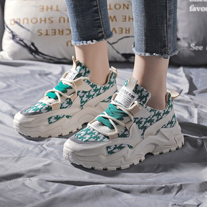Chic Green <strong>Daddy</strong> Shoes Women New Style Thick Sole Platform Shoes Ins Fashion Sports Casual Sneakers for Women - Product Image 3