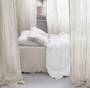 Thêm Rộng 110 Inch Thân Thiện Với Môi Trường Oeko <span class=keywords><strong>Tex</strong></span> Pháp Thô Lanh Tự Nhiên Crepe Đồng Bằng Phản Ứng Nhuộm Giường Rèm Vải Lanh - Product Image 4