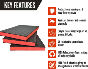 Tùy chỉnh cắt packout chống sốc hộp công cụ tổ chức bọt chèn DIY EPE <span class=keywords><strong>EVA</strong></span> bọt chất liệu đệm - Product Image 4