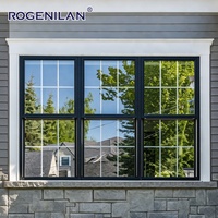 Fenêtres à double battant modernes Rogenilan à économie d'énergie, vitrage Low-E, en aluminium, double vitrage, coulissantes verticalement pour maison