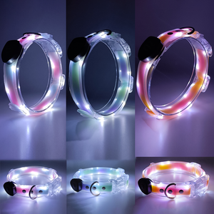 गुलाबी नारंगी नेतृत्व वाली रोशनी कुत्ते कॉलर लक्जरी फैशन रिचार्जेबल नायलॉन नाइट प्रशिक्षण कुत्तों के लिए स्कार्फ सजावट के साथ प्रशिक्षण - Product Image 3