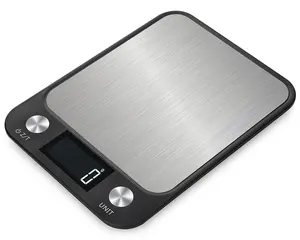 准备发货5千克不锈钢平台数字称重秤便携式数字食品电子平衡智能厨房秤