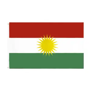 Nuoxin Wholesale 3x5 Feet Digital Printing Kurdistan National 3x5 Ft Flag With Double Stitched And Brass Grommets