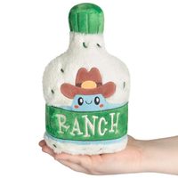 Accessoire en peluche douce, design bouteille avec motif alimentaire, article décoratif pour espace d'activités pour animaux de compagnie