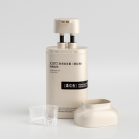 Bouteille PET vide de 400 ml, 2-en-1, avec pompe à lotion, double compartiment, pour coloration capillaire, shampoing, soins de la peau, cosmétiques, logo personnalisé