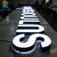 Enseignes 3D LED rétroéclairées robustes, lettrage métallique personnalisé, signalétique lumineuse, logo d'entreprise pour la décoration murale des bâtiments d'entreprise