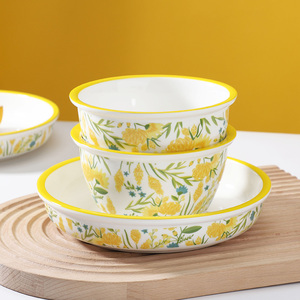 Service de vaisselle en porcelaine de luxe moderne, compatible micro-ondes, épaissi, pour usage domestique, comprenant un bol et une <span class=keywords><strong>assiette</strong></span> à légumes - Product Image 1