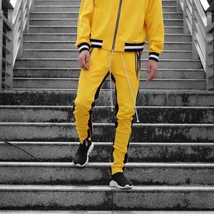 Chaqueta Deportiva Casual Unisex a Rayas, Corte Ajustado, con Cierre, para Hombre, de Poliéster, para Gimnasio, Entrenamiento y Fitness - Product Image 3