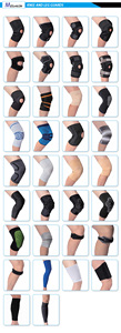 Genouillères en nylon noir tricoté, chauffe-jambes, respirantes quatre saisons, double aiguille, extensible dans les quatre sens, <span class=keywords><strong>protection</strong></span> pour le cyclisme - Product Image 5